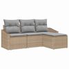 vidaXL Soffset 4 st Beige konstrotting