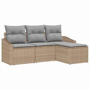 vidaXL Soffset 4 st Beige konstrotting