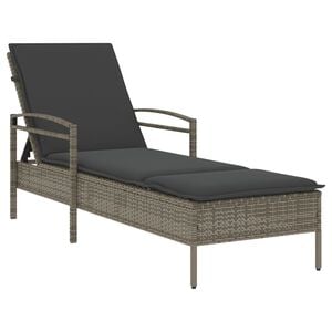 vidaXL Sols&auml;ng med dyna gr&aring; 63x200x81 cm konstrotting