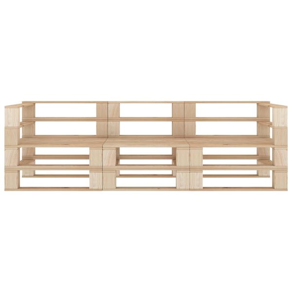 vidaXL Pallsoffa 3-sits trä