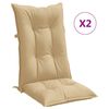vidaXL Stolsdynor h&ouml;gt ryggst&ouml;d 2 st melerad beige 120x50x7 cm tyg