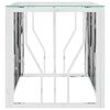 vidaXL Soffbord 110x45x45 cm rostfritt stål och glas