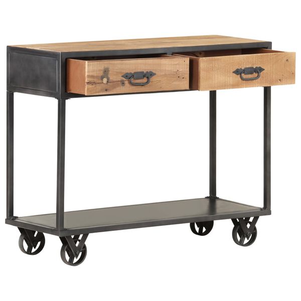 vidaXL Avlastningsbord 90x35x74 cm massivt &aring;tervunnet tr&auml;