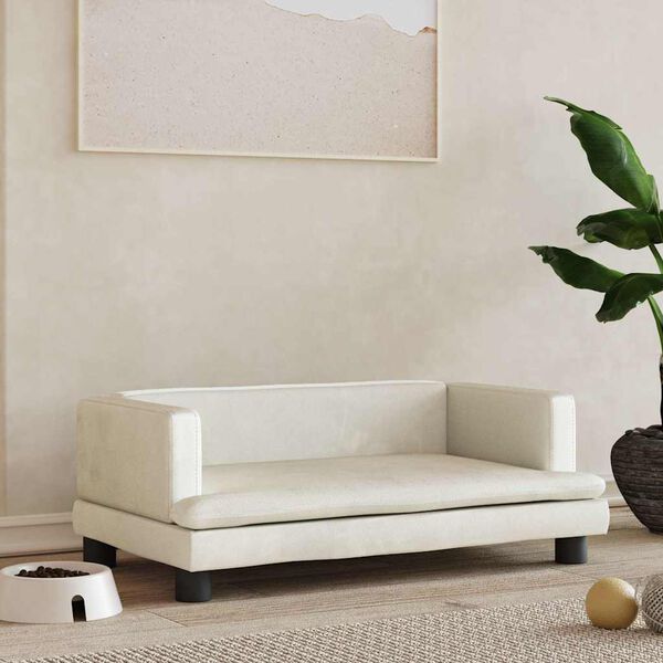 vidaXL Hundb&auml;dd gr&auml;ddvit 80x45x30 cm sammet