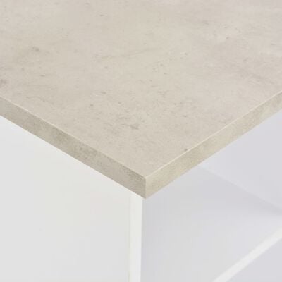 vidaXL Barbord vit och betonggrå 60x60x110 cm