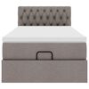 vidaXL Ottoman s&auml;ng med madrass taupe 100x200 cm tyg