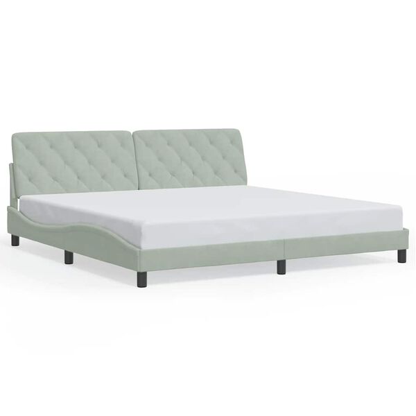 vidaXL Bed Frame without Mattress Light Grey 200x200 cm Velvet