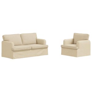vidaXL Soffa 2 pcs Kr&auml;m
