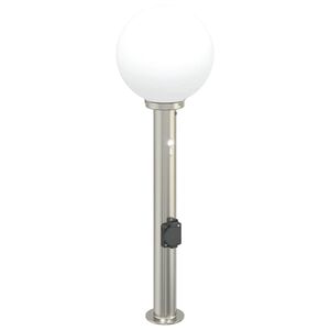 vidaXL Pollare med sensor och uttag 80 cm rostfritt st&aring;l IP44