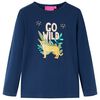 T-shirt med l&aring;nga &auml;rmar f&ouml;r barn marinbl&aring; 140