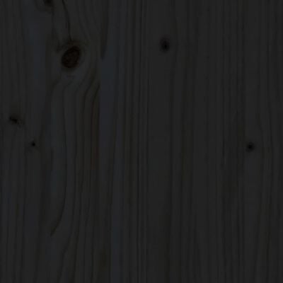 vidaXL Sängram svart massivt trä 140x190 cm