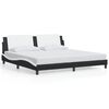 vidaXL Bed Frame with LED without Mattress "Zadar" Black and White 200x200 cm
