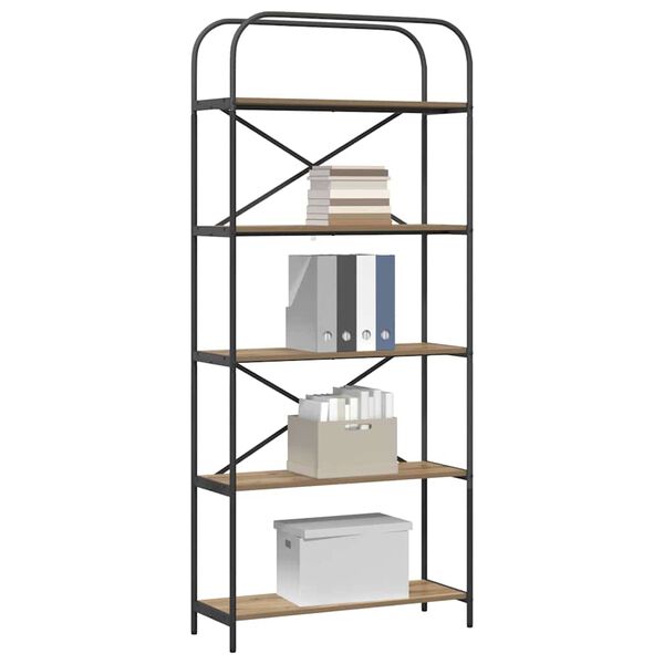 vidaXL Hyllsystem Artisan Ek 80 x 30 x 183 cm Konstruerat tr&auml;