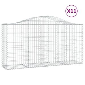 vidaXL Gabioner b&aring;gformade 11 st 200x50x100/120 cm galvaniserat j&auml;rn