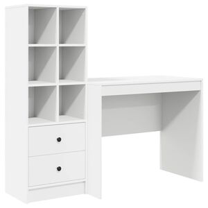 vidaXL Skrivbord Vit 135,5 x 50 x 127 cm 2 st