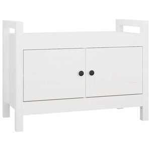 vidaXL Skob&auml;nk vit 80x40x60 cm massiv furu