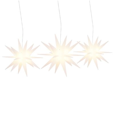 vidaXL Stjärnor med LED-belysning 3 st vikbar vit