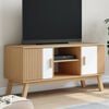 vidaXL Tv-b&auml;nk OLDEN vit och brun 114x43x57 cm massiv furu