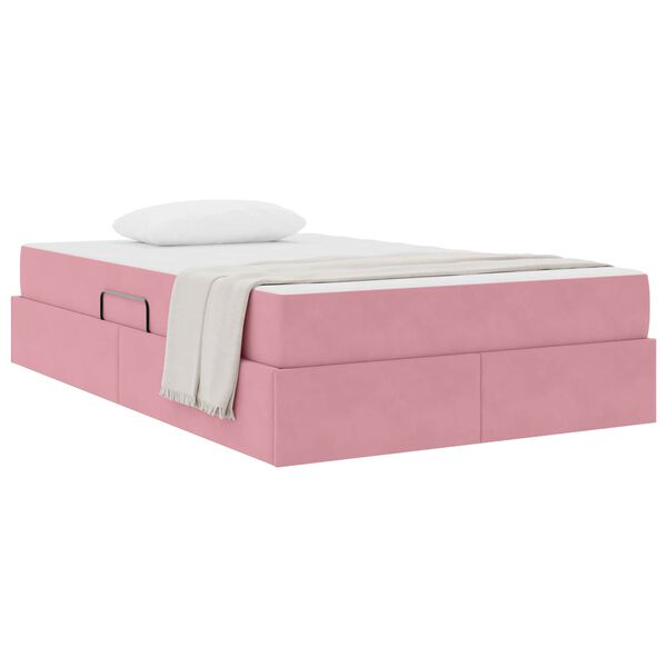 vidaXL F&ouml;rvaringss&auml;ng med madrass med madrass Rosa 120 x 190 cm Sammet