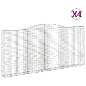 vidaXL Gabioner b&aring;gformade 4 st 400x30x180/200 cm galvaniserat j&auml;rn