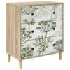 vidaXL Kommode GOTHA Gr&ouml;n tr&auml;dtryck 66 x 36,5 x 75 cm Konstruerat tr&auml;