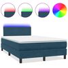 vidaXL Res&aring;rs&auml;ng med madrass och LED m&ouml;rkbl&aring; 120x210 cm sammet