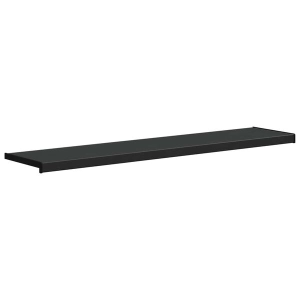 vidaXL F&ouml;nsterbr&auml;da Svart med tr&auml;&aring;dring 80 x 35 x 4,5 cm PVC