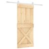 vidaXL Skjutd&ouml;rr Naturlig och vit 90 x 210 cm Massiv furutr&auml;d&ouml;rr