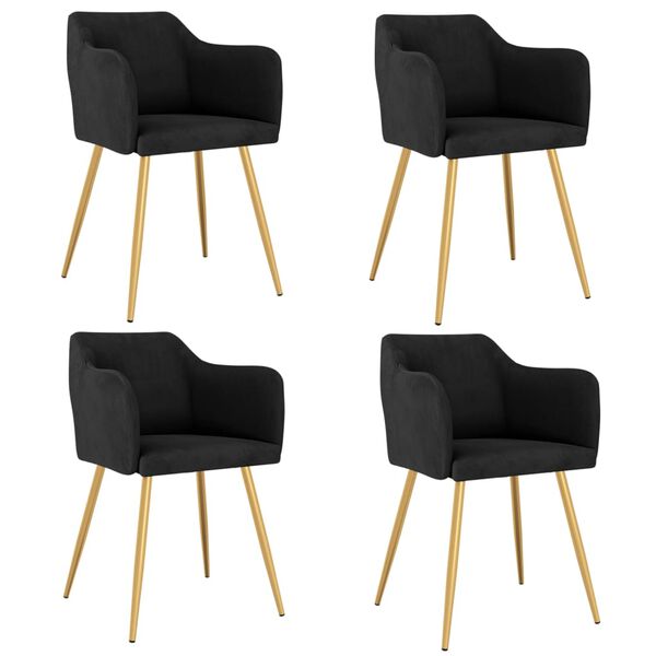vidaXL Matstolar 4 st svart sammet
