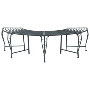 vidaXL Tr&auml;db&auml;nk 4-Antal sittplatser 160 x 80 x 44 cm St&aring;l Silvergr&aring;
