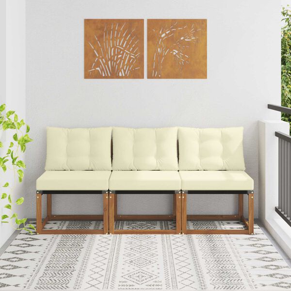 vidaXL 3 Stycke Utomhus Mellansoffa