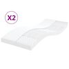 vidaXL Skummadrasser 2 st vit 80x200 cm 7-zoner h&aring;rdhet 20 ILD