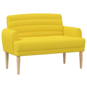 vidaXL Loveseat med knapprapport Ljus Gul 116 x 67 x 80 cm Tyg