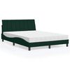 vidaXL Bed with Mattress "Hanko" Dark Green 140x190 cm Velvet