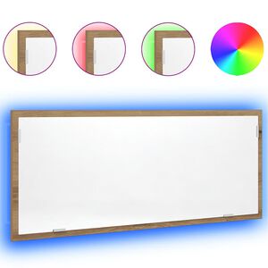 vidaXL Badrumsspegel med LED artisan ek 100x8,5x37 cm konstruerat tr&auml;