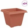 vidaXL Kvadratisk Blomkruka 24 st Murgr&ouml;n 38 x 38 x 30 cm Plast
