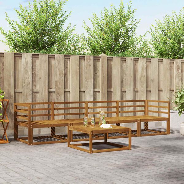 vidaXL Utomhussoffset 5 pcs Naturf&auml;rg Massivt Akaciatr&auml;