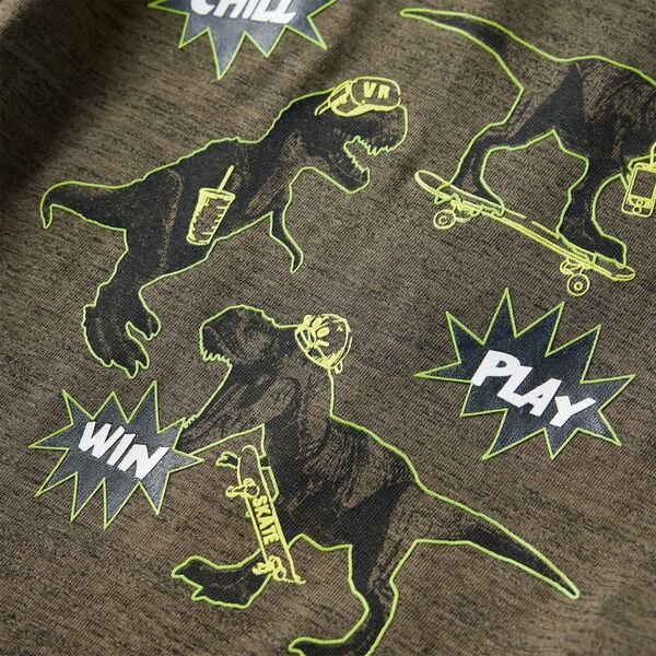 T-shirt med l&aring;nga &auml;rmar f&ouml;r barn khaki melange 116