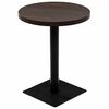 vidaXL Bistrobord MDF och st&aring;l rund 60x75 cm m&ouml;rk aska