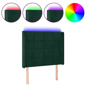 vidaXL S&auml;nggavel LED m&ouml;rkgr&ouml;n 103x16x118/128 cm sammet