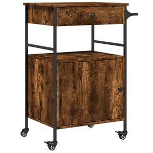 vidaXL K&ouml;ksvagn r&ouml;kf&auml;rgad ek 56x43x89,5 cm konstruerat tr&auml;