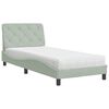 vidaXL Bed with Mattress Light Grey 90x200 cm Velvet