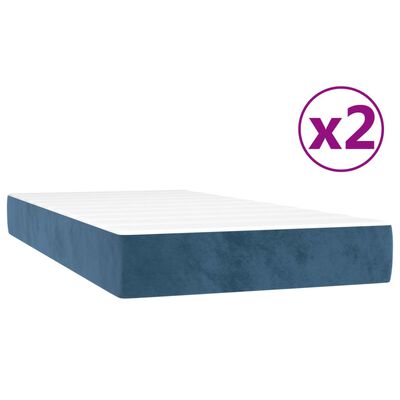 vidaXL Ramsäng med madrass mörkblå 200x200 cm sammet