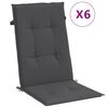 vidaXL Stolsdynor h&ouml;gt ryggst&ouml;d 6 st melerad antracit 120x50x4 cm tyg
