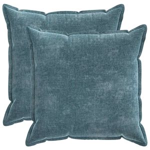 vidaXL Kudd&ouml;verdrag 2 pcs HOUTEN Bl&aring; 80 x 80 cm Chenilletyg