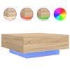 vidaXL Soffbord med LED sonoma-ek 80x80x31 cm