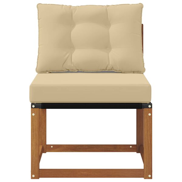 vidaXL Utomhus Mellansoffa Massivt akaciatr&auml; och Textilene-tyg