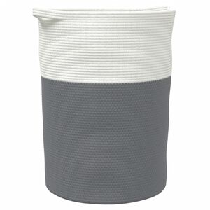 vidaXL F&ouml;rvaringskorg gr&aring; och vit &Oslash;49x65 cm bomull