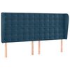 vidaXL S&auml;nggavel med kanter m&ouml;rkbl&aring; 203x23x118/128 cm sammet