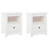 vidaXL S&auml;ngbord 2 st vit 40x35x49 cm massiv furu